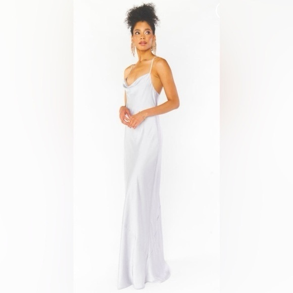 Show Me Your MuMu Dresses & Skirts - NWT Show Me Your MuMu Tuscany Maxi Slip Dress in Silver Luxe Satin - Size S